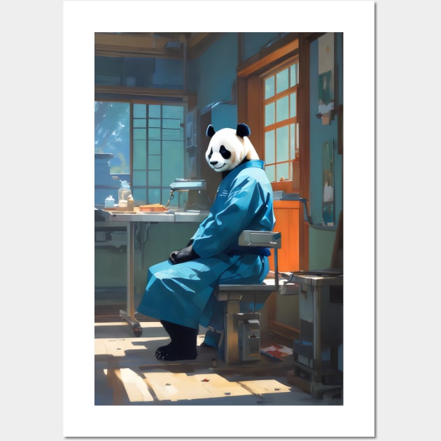 Beautiful panda surgeon Wall Art by Spaceboyishere